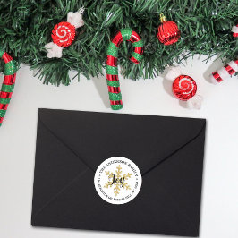 シックフェスティバルスノーフレークカスタム差出人住所 ラウンドシール