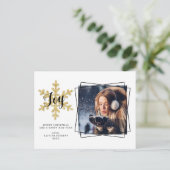 シックフェスティバルスノーフレークフォトホリデー シーズンポストカード (スタンド正面)