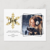 シックフェスティバルスノーフレークフォトホリデー シーズンポストカード (正面)