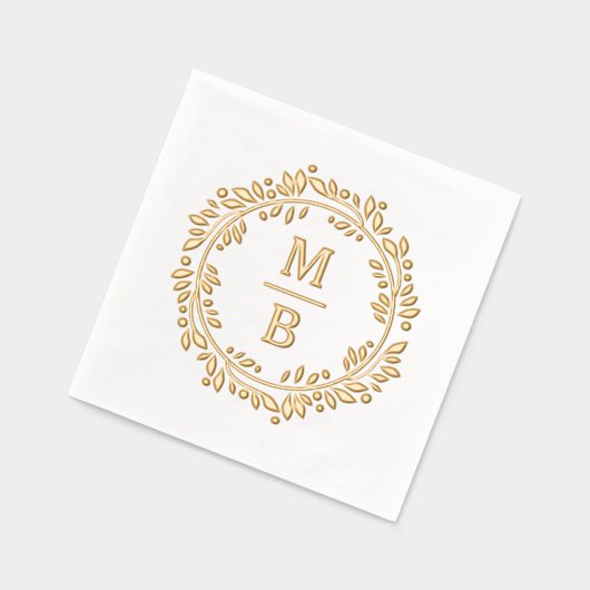 シックフェスティバル洗練された植物学リース 箔ナプキン (左)