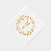 シックフェスティバル洗練された植物学リース 箔ナプキン (右)