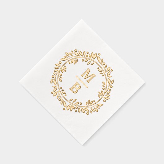シックフェスティバル洗練された植物学リース 箔ナプキン (右)