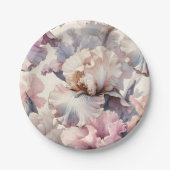 シックフェミニンエレガントソフト赤面水カラーフローラ ペーパープレート (正面)