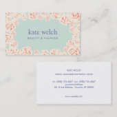 シックフェミニンパステルイエローローローズズフローラ 名刺 (正面/裏面)