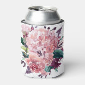シックフェミニンピンクウォーターカラーフローラ 缶クーラー (缶正面)