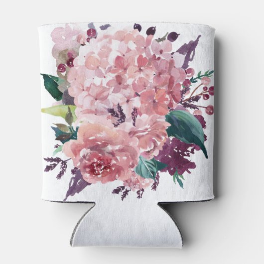 シックフェミニンピンクウォーターカラーフローラ 缶クーラー (裏面)