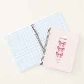 シックフェミニンピンクレッド弓コケット名 ノートブック (内部)