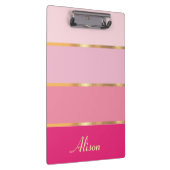 シックフェミニンピンク金ゴールド名 クリップボード (右)