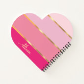 シックフェミニンピンク金ゴールド名 ノートブック (裏面)