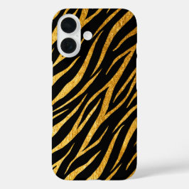 シックフェミニンラグジュアリーブラック金ゴールドクラシーズブラプリント iPhone 16ケース