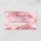 シックフェミニン金ゴールドピンクグリッターマーブルゲート 名刺 (裏面)