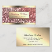 シックフォイルバラ金ゴールドグリッター 名刺 (正面/裏面)