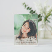 シックフォト卒業パーティーの招待 ポストカード (スタンド正面)