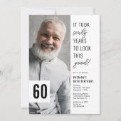 シックフォト60th誕生日パーティーへの招待 招待状 (正面)