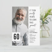 シックフォト60th誕生日パーティーへの招待 招待状 (スタンド正面)