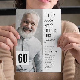 シックフォト60th誕生日パーティーへの招待 招待状