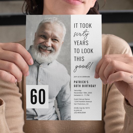 シックフォト60th誕生日パーティーへの招待 招待状