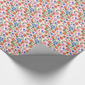 シックフォークアートスタイルフローラオンホワイトラッピング紙 ラッピングペーパー (角)