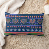 シックフォークアートフローラ縁どハートルンバーピロー ランバークッション (ブランケット)