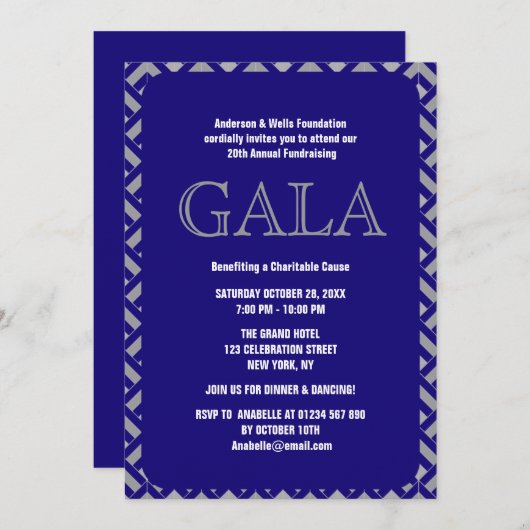 シックフォーマルガ企業のラボールパーティー資金集め 招待状 (正面/裏面)