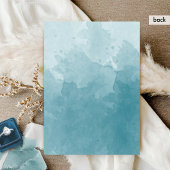 シックフォーマルモノグラム海ガラス水の色結婚の 招待状