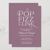 シックフポップ・アートのィズリンク婚約パーティ招待状 案内状 (正面/裏面)