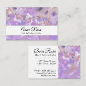 *~*シックフラワーブルー人気があるラベンダー水彩 名刺 (正面/裏面)