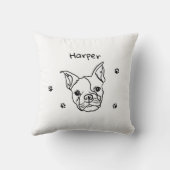 シックフランスのなブルドッグのラインアート：テキストの編集 クッション (裏面)