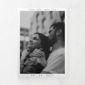 シックフランスのな写真をすべて1つの結婚式招待状 三つ折りカード (カバー)