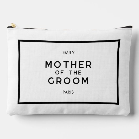 シックフランスのな黒と白の新郎の母親 アクセサリーポーチ (正面)