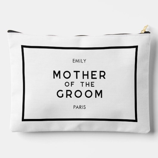 シックフランスのな黒と白の新郎の母親 アクセサリーポーチ (裏面)