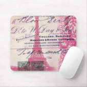 シックフランスのスクリプトレースピンクパリエッフェルタワー マウスパッド (マウス)