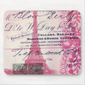 シックフランスのスクリプトレースピンクパリエッフェルタワー マウスパッド (正面)