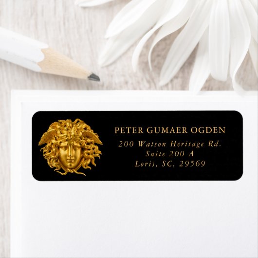 シックフランスのファインアートオートオートクチュールメドゥサマスク ラベル (インサイチュ)