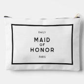 シックフランスのブラック&ホワイトメイド・オブ・オーナー(花嫁付き添い人)名 アクセサリーポーチ (裏面)