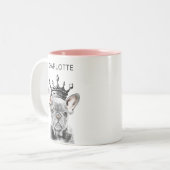 シックフランスのブルドッグフレンチクラウン ツートーンマグカップ (正面左)