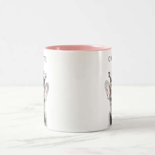 シックフランスのブルドッグフレンチクラウン ツートーンマグカップ (中央)