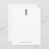 シックフランスのブルドッグフレンチラブクラウン ノートカード (正面/裏面)