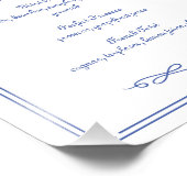 シックフランスのブルー結婚のシグネチャーカクテルの看板 フォトプリント            (角)