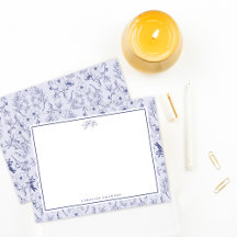 シックフランスのブルー花模様