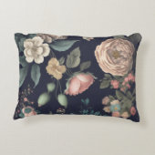 シックフランスのルブードワールノワールヴィンテージレースバラ アクセントクッション (裏面)