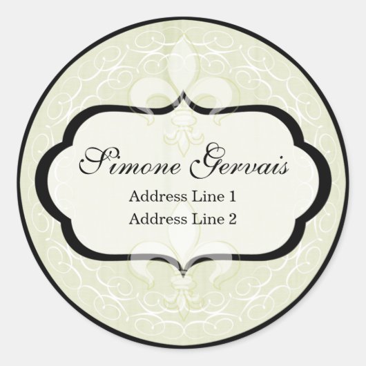 シックフランスのロマンス住所 シールイングリーン ラウンドシール (正面)