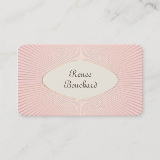 シックフランスのヴィンテージ金ゴールド日が差すこと赤面ピンク 名刺 (正面)