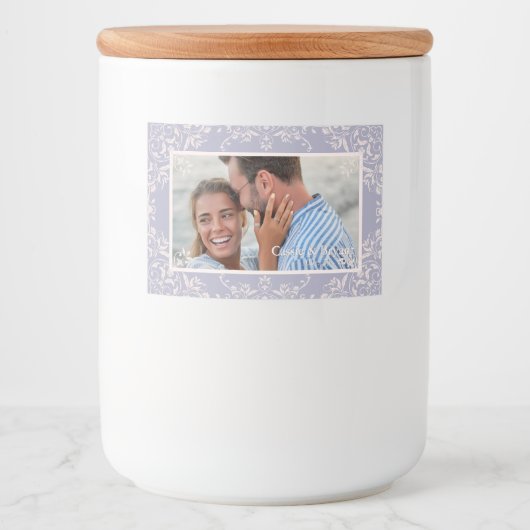 シックフランスの薄紫テーマフォトウェディングラベル フードラベル (正面)