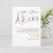 シックフランスの・パリジャン彼女はウィブライダルシャワーと言った サンキューカード (スタンド正面)