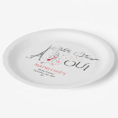 シックフランスの・パリジャン彼女はウィブライダルシャワーと言った ペーパープレート (アングル)