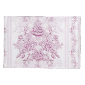 シックフランスの,ピンク,トイル,フローラ,パタービクトリアンン,フィート 枕カバー (裏面)