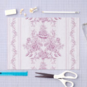 シックフランスの,ピンク,トイル,フローラ,パタービクトリアンン,フィート 薄葉紙 (クラフト)