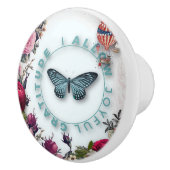 シックフランスの，田舎風，フローラルパターン，バラ,re セラミックノブ (右)