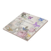 シックフランスの，田舎風，フローラルパターン，バラ,re タイル (側面)